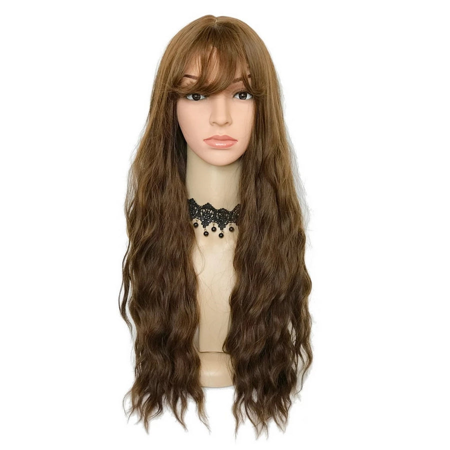 Perruque poupée sexuelle avec frange- Cheveux LONG CHÂTAIN