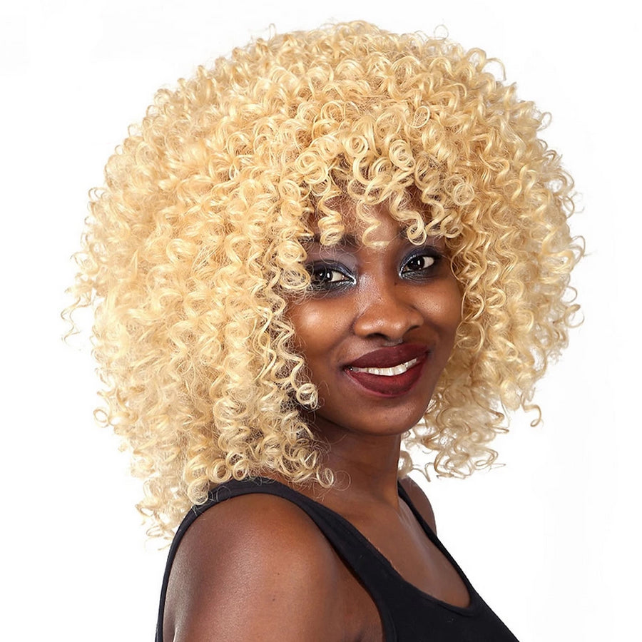 Perruque afro blonde courte - Cheveux Bouclé Court