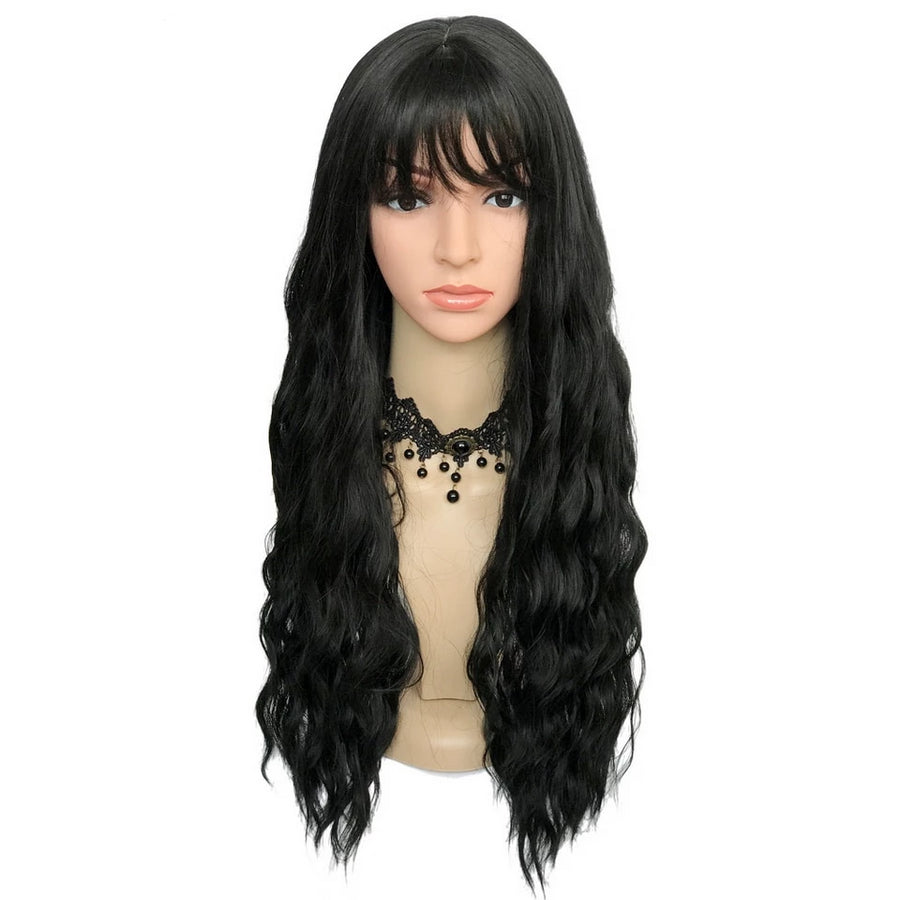 Perruque poupée sexuelle avec frange - Cheveux LONG NOIR
