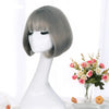 Perruque japonaise pour poupée gonflable -  Cheveux Grisé MI-COURT